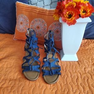 Gladiator Blue Jean Sandals